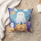紫かわいいハロウィーン クッション (ブランケット)