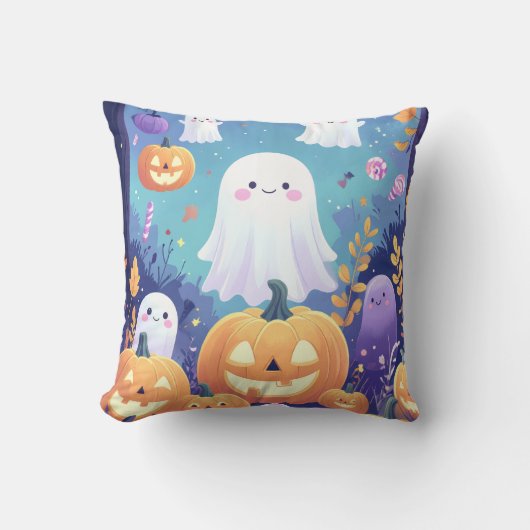 紫かわいいハロウィーン クッション (正面)
