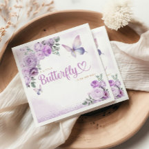 紫かわいい小さな蝶の女の子の赤ちゃんシャワー