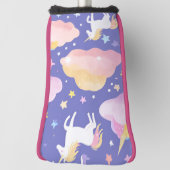 紫かわいい虹のユニコーン誕生日の女の子の子 ゴルフヘッドカバー (回転90)