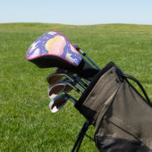 紫かわいい虹のユニコーン誕生日の女の子の子 ゴルフヘッドカバー (インサイチュ)