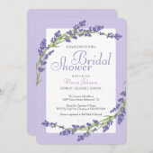 紫かわいらしで |ブライダルシャワーの招待 招待状 (正面/裏面)