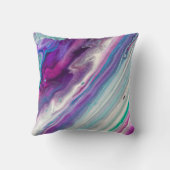 紫かわいらしとターコイズ抽象芸術絵を描 クッション (裏面)