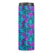 紫かわいらしとティール(緑がかった色)ブルーフローラパーソナライズされた タンブラー (裏面)