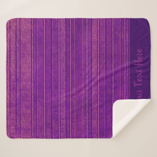 紫かわいらしとピンクの動揺してストライプ模様 シェルパブランケット (正面(横))
