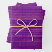 紫かわいらしとピンクの動揺してストライプ模様 ラッピングペーパーシート (インサイチュ)