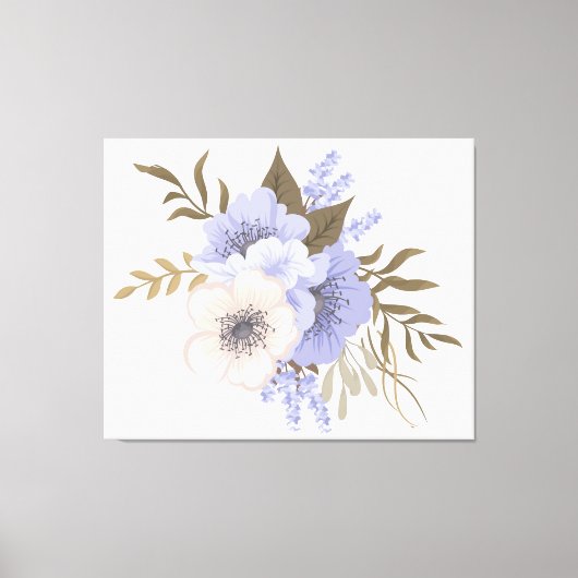 紫かわいらしとベージュの花 キャンバスプリント (正面)