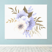 紫かわいらしとベージュの花 キャンバスプリント (インサイチュ (ウッドフロア))