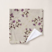 紫かわいらしとライムの花のタオルセット バスタオルセット (ウォッシュタオル)