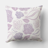 紫かわいらしと白のバラと葉 クッション (裏面)
