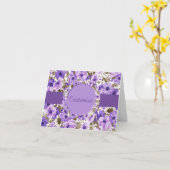 紫かわいらしと白のフローラノートカード カード (黄色い花)