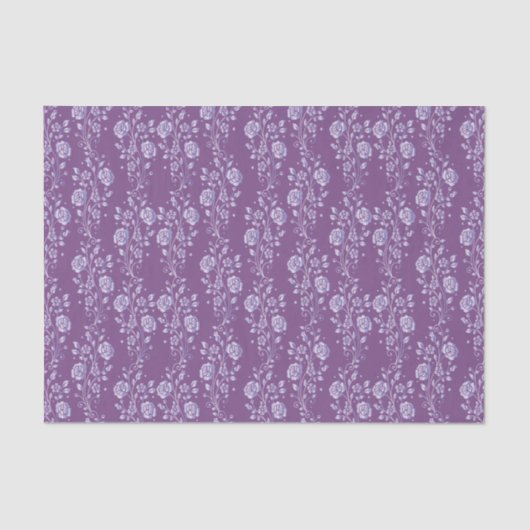 紫かわいらしと薄紫の花柄 薄葉紙 (正面)