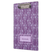 紫かわいらしと薄紫フローラパーソナライズされた クリップボード (左)