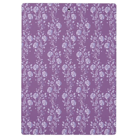 紫かわいらしと薄紫フローラパーソナライズされた クリップボード (裏面)