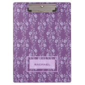紫かわいらしと薄紫フローラパーソナライズされた クリップボード (正面)