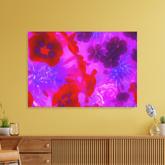 紫かわいらしと赤のガーデンフロックスの花 キャンバスプリント (インサイチュ (リビング))