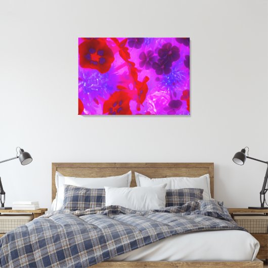 紫かわいらしと赤のガーデンフロックスの花 キャンバスプリント (インサイチュ (寝室))