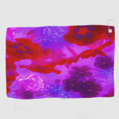 紫かわいらしと赤のガーデンフロックスの花 ゴルフタオル (横)