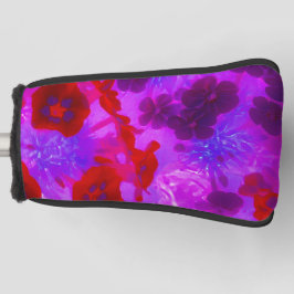 紫かわいらしと赤のガーデンフロックスの花 ゴルフヘッドカバー