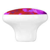 紫かわいらしと赤のガーデンフロックスの花 セラミックノブ (側面)