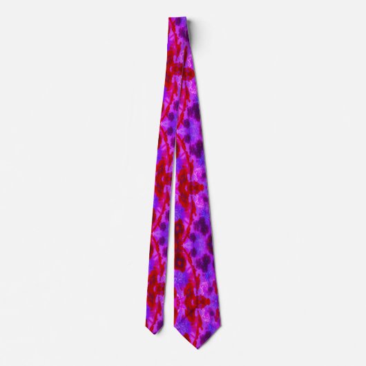 紫かわいらしと赤のガーデンフロックスの花 ネクタイ (裏面)