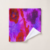 紫かわいらしと赤のガーデンフロックスの花 バスタオルセット (ウォッシュタオル)