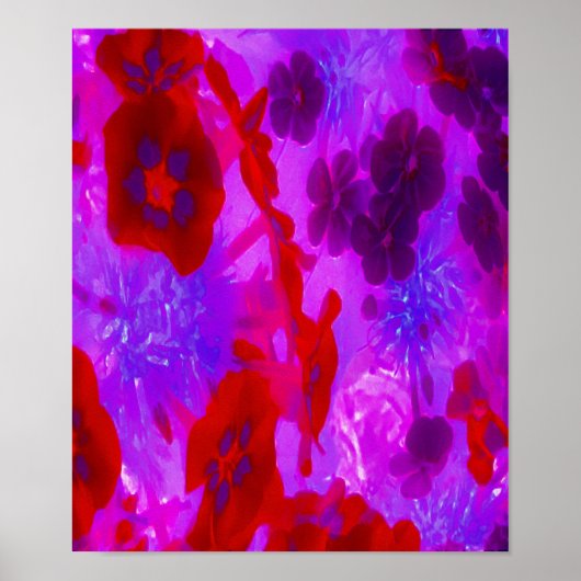 紫かわいらしと赤のガーデンフロックスの花 ポスター (正面)