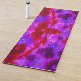 紫かわいらしと赤のガーデンフロックスの花 ヨガマット