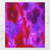 紫かわいらしと赤のガーデンフロックスの花 ワインラベル (シングルラベル)