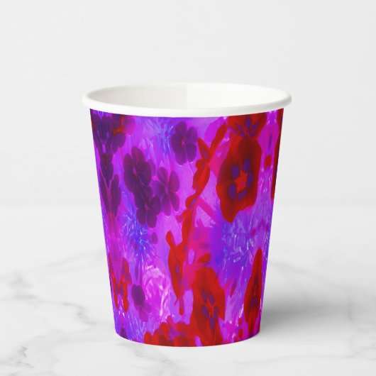 紫かわいらしと赤のガーデンフロックスの花 紙コップ (左)
