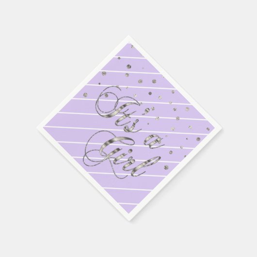 紫かわいらしと銀 – 女の子だ スタンダードカクテルナプキン (角)