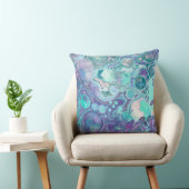 紫かわいらしと青の抽象芸術大理石フェイク石 クッション (椅子)