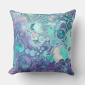 紫かわいらしと青の抽象芸術大理石フェイク石 クッション (正面)