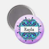 紫かわいらしと青曼荼羅 マグネット (正面/裏面)