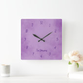 紫かわいらしと高級 スクエア壁時計 (ホーム)