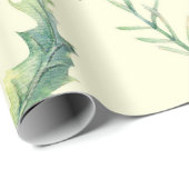 紫かわいらしのアザミの花、黄色の背景 ラッピングペーパー (ロールコーナー)