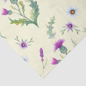 紫かわいらしのアザミの花、黄色の背景 薄葉紙 (詳細)