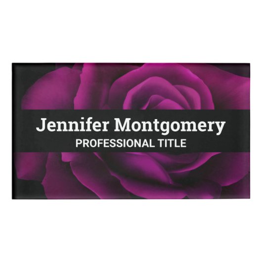 紫かわいらしのゴシック様式バラ 名札 (正面)