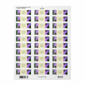 紫かわいらしのツツジの花住所 シール (フルシート)