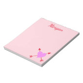 紫かわいらしのハート付きピンク色の背景 ノートパッド (回転)