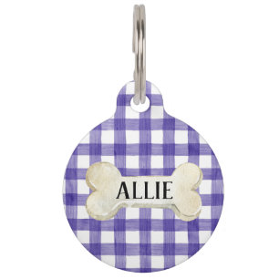 紫かわいらしのパーソナライズされた犬 ペット　ネームタグ