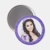 紫かわいらしのフェイクグリッター マグネット (正面/裏面)