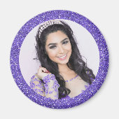 紫かわいらしのフェイクグリッター マグネット (正面)