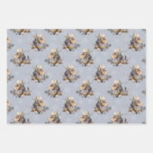 紫かわいらしのフローライースター挨拶で ラッピングペーパーシート (正面)