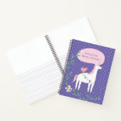 紫かわいらしのユニコーン女子の書とドロー ノートブック (内部)