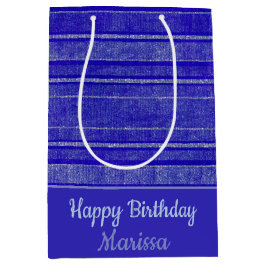 紫かわいらしの動揺してストライプ模様 ミディアムペーパーバッグ