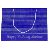 紫かわいらしの動揺してストライプ模様 ラージペーパーバッグ (正面)