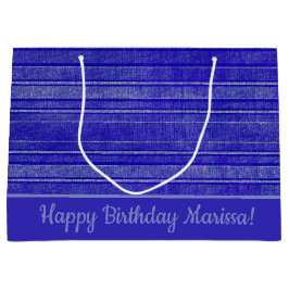 紫かわいらしの動揺してストライプ模様 ラージペーパーバッグ