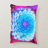 紫かわいらしの夏の庭の青い《植物》百日草 アクセントクッション (裏面(縦))