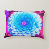 紫かわいらしの夏の庭の青い《植物》百日草 アクセントクッション (裏面)